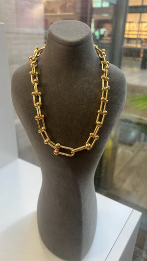 U Shape Zircon Hoops Necklace