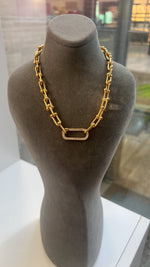 U Shape Zircon Lock Necklace