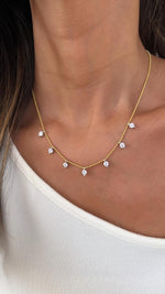 925 Sterling Silver Real Gold Plated Bubble With Seven White Stones