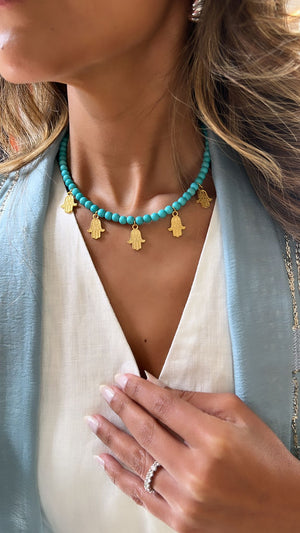 Multi Hamsa Howlite