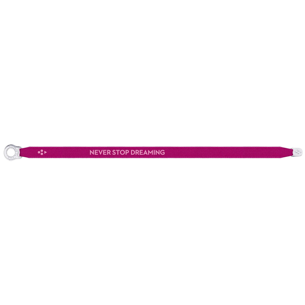 Satin Bracelet - Never Stop Dreaming - Crimson