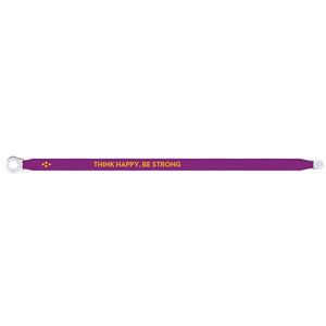 Satin Bracelet - Think Happy, Be Strong - Purple