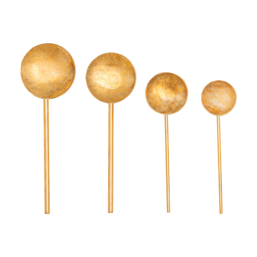 Handmade Decorative Brass Polished Spoons Set of 4