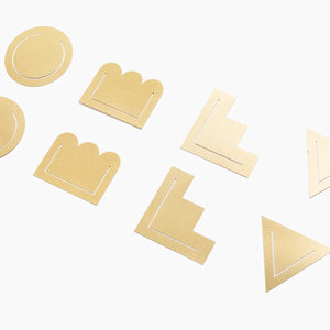 Brass Page Markers Set of 8 in Geometric