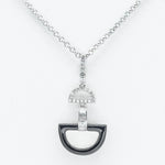 Black Onyx and Diamond Necklace - WG