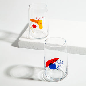 Drinking Glass in Blue/Red