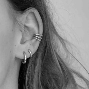 Essentials Silverplated Hoop Huggie Plain Small