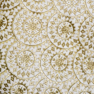 Casablanca Embroidered Round Cushion - Gold Metallic