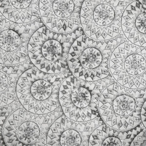 Casablanca Embroidered Round Cushion - Silver Metallic