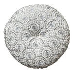 Casablanca Embroidered Round Cushion - Silver Metallic