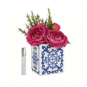 SQUACORAL VASE MIDI WITH BLOSSOM - BLUE