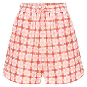 GRAPEFRUIT GINGHAM LINEN SHORT