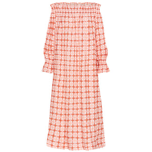 GRAPEFRUIT GINGHAM SPALLA MAXI
