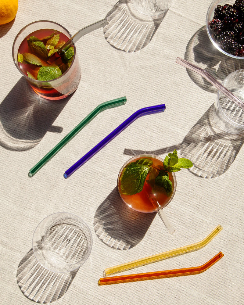 Glass Straws in Warm Set