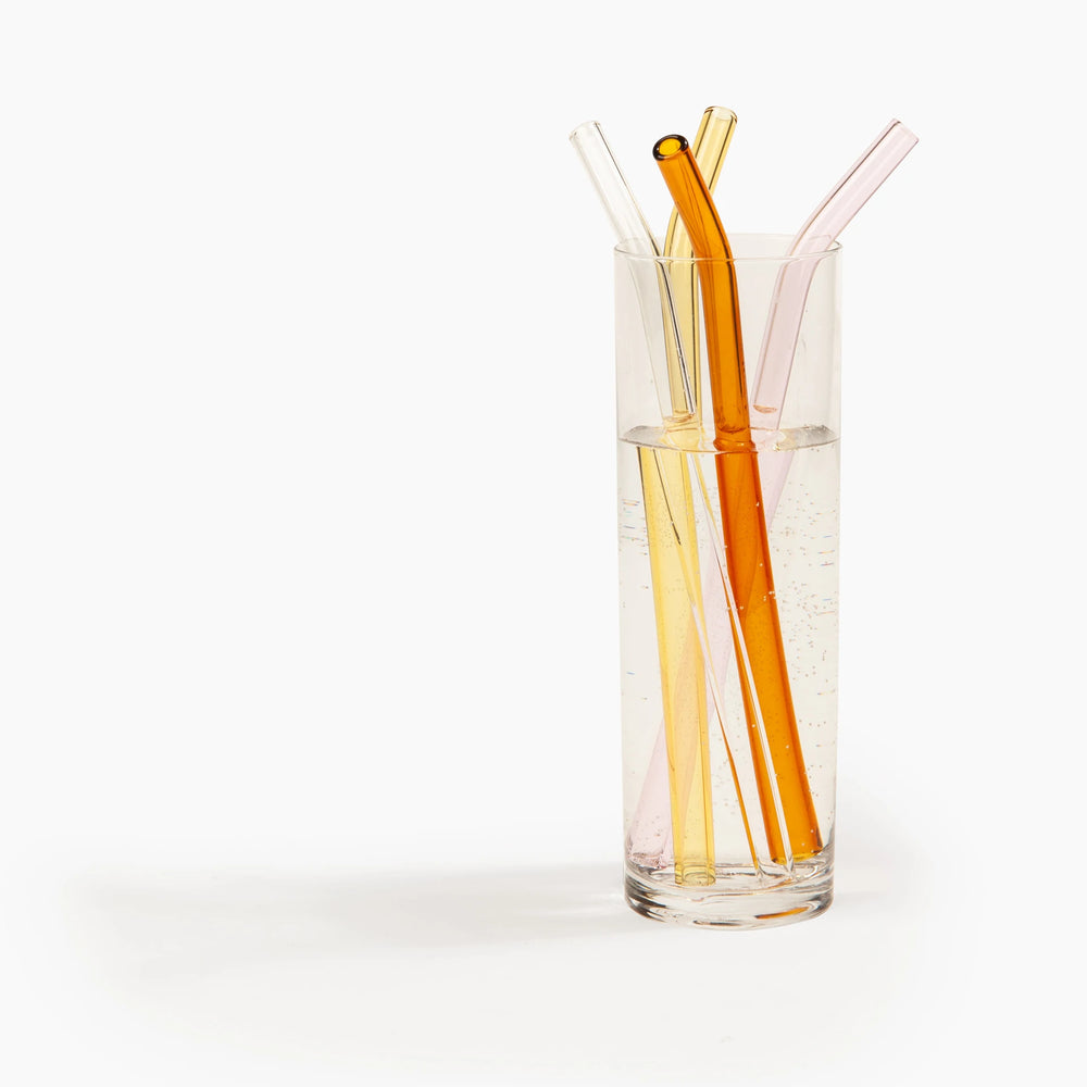 Glass Straws in Warm Set