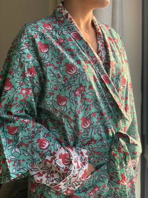 COTTON LONG SLEEVES ROBES FRUITY PRINTS
