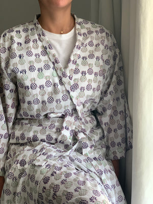 COTTON LONG SLEEVES ROBES FRUITY PRINTS