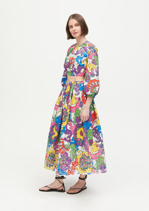 Audrey Skirt - Woodstock Floral Rainbow