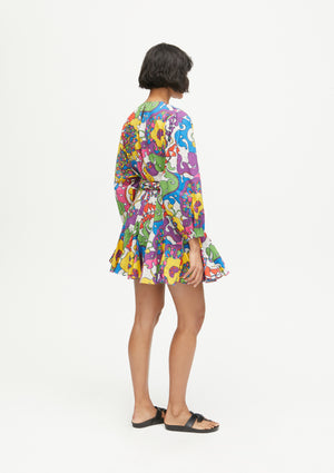 Ella Dress - Woodstock Floral Rainbow
