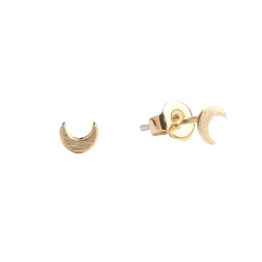 Petite Goldplated Sterling Silver Earrings Moon