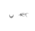 Petite Sterling Silver Earrings Moon