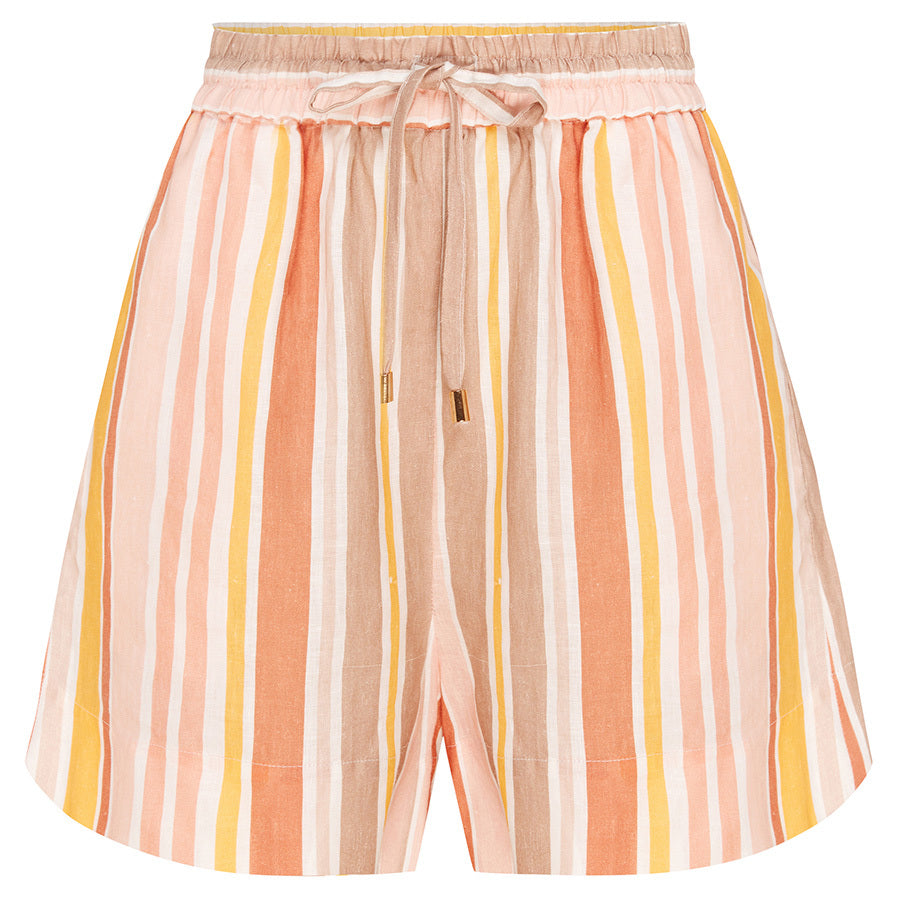 SUNSET STRIPE LINEN SHORT