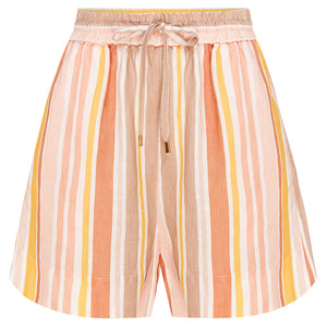 SUNSET STRIPE LINEN SHORT