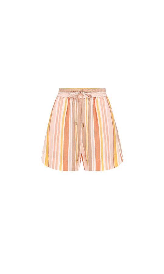 SUNSET STRIPE LINEN SHORT