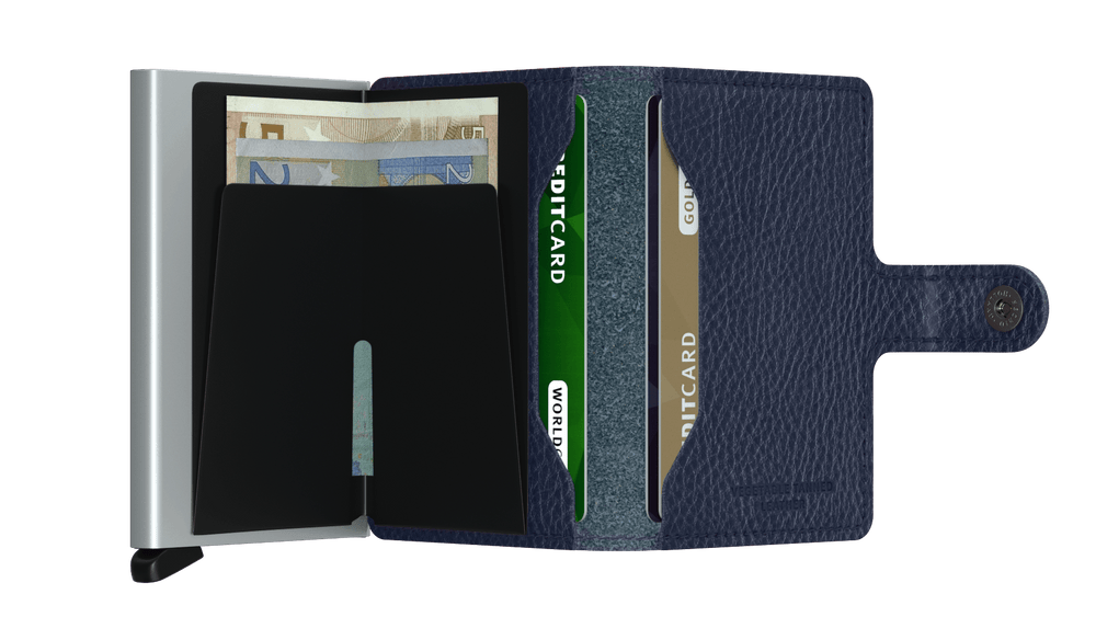 Miniwallet Veg Navy-Silver