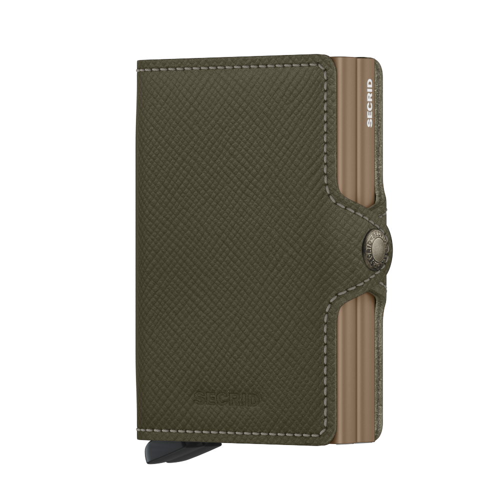 Twinwallet Saffiano Olive
