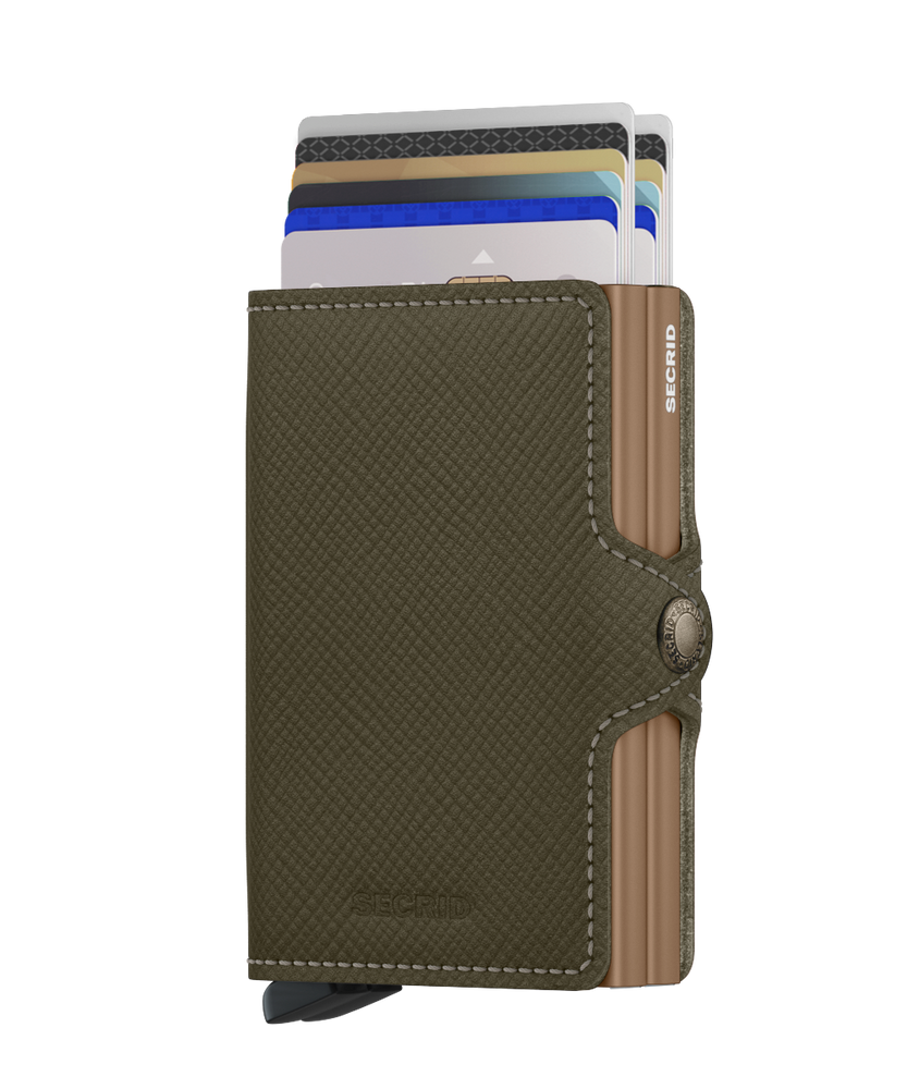 Twinwallet Saffiano Olive