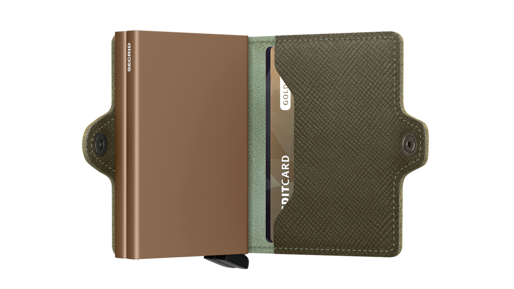 Twinwallet Saffiano Olive