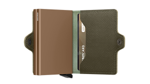 Twinwallet Saffiano Olive