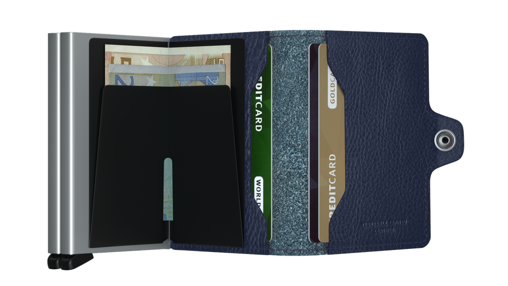 Twinwallet Veg Navy-Silver