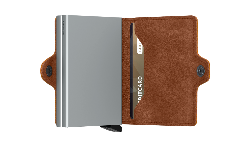 Twinwallet Vintage Cognac-Silver