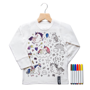 Unicorn Kids Colour In Top