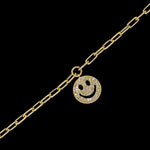 Smiley Diamond Charm Bracelet - YG