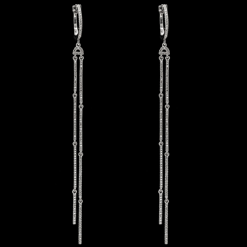 Long Diamond Earrings - WG (5.44gm)