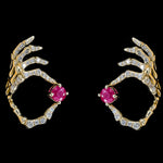 Diamond and Ruby Earring - YG