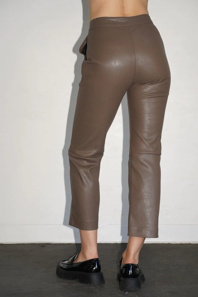 Vegan Leather Exposed Zip Pant