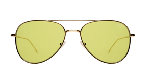 Wooster Sunglasses - Gold/Green Flat See Through