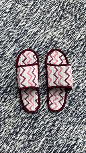 COTTON SLIPPERS - Andalusia Dark Pink Star