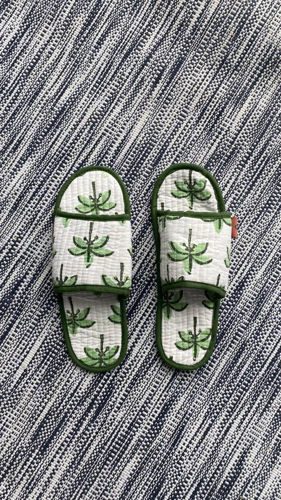 COTTON SLIPPERS - Palm Tree