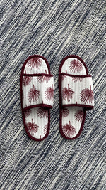 COTTON SLIPPERS - Red Leaf