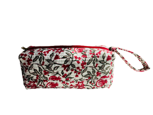 COTTON TOILETRY BAG - Pomegranate White