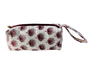 COTTON TOILETRY BAG - Red Leaf