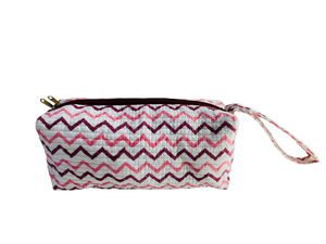 COTTON TOILETRY BAG - Andalusia Dark Pink Star