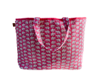 COTTON BEACH BAG - Pink Elephant