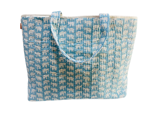 COTTON BEACH BAG - Blue Elephant