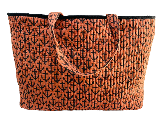 COTTON BEACH BAG - Anchor Terracotta